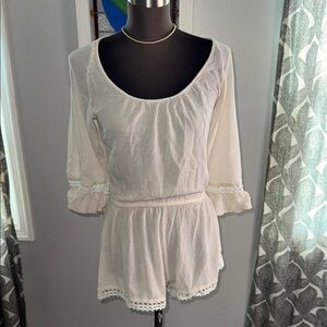 Eberjey Summer of Love Rosalie Romper Cover Up in Sand. SZ Small From Revolve